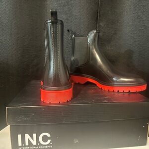 INC International Concepts Black and Red Winter Boots